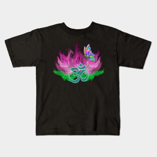 Lotus Ohm Kids T-Shirt by Duckgurl44